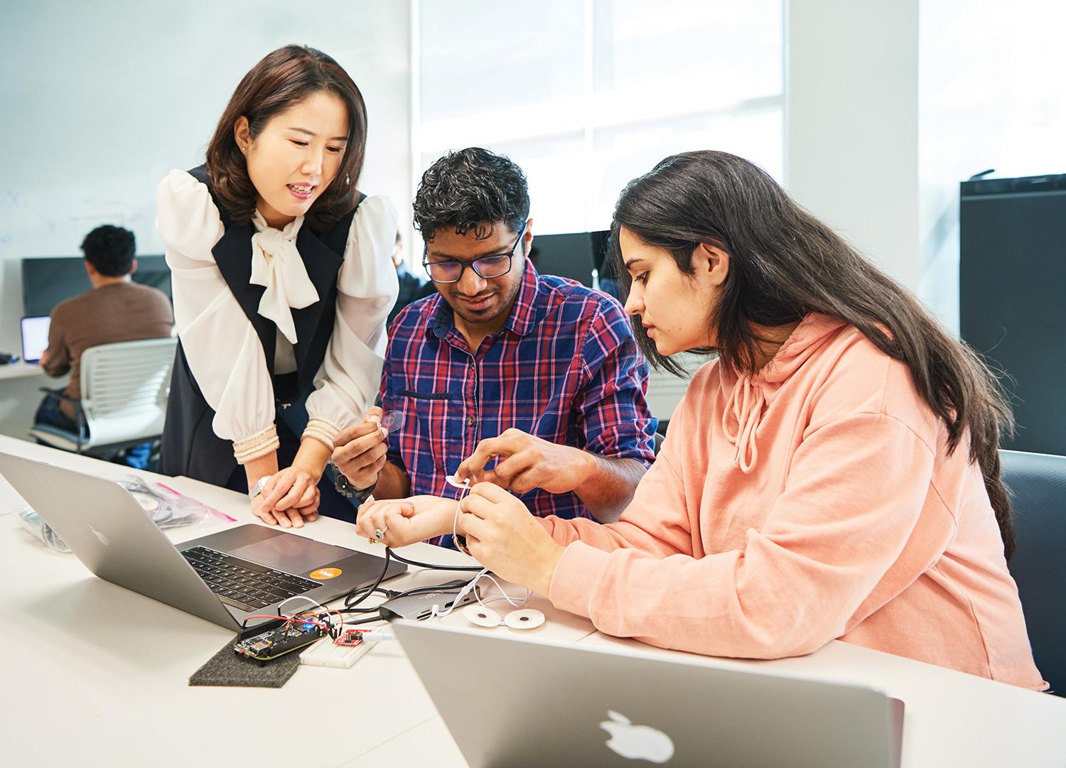 Younghee Park with students